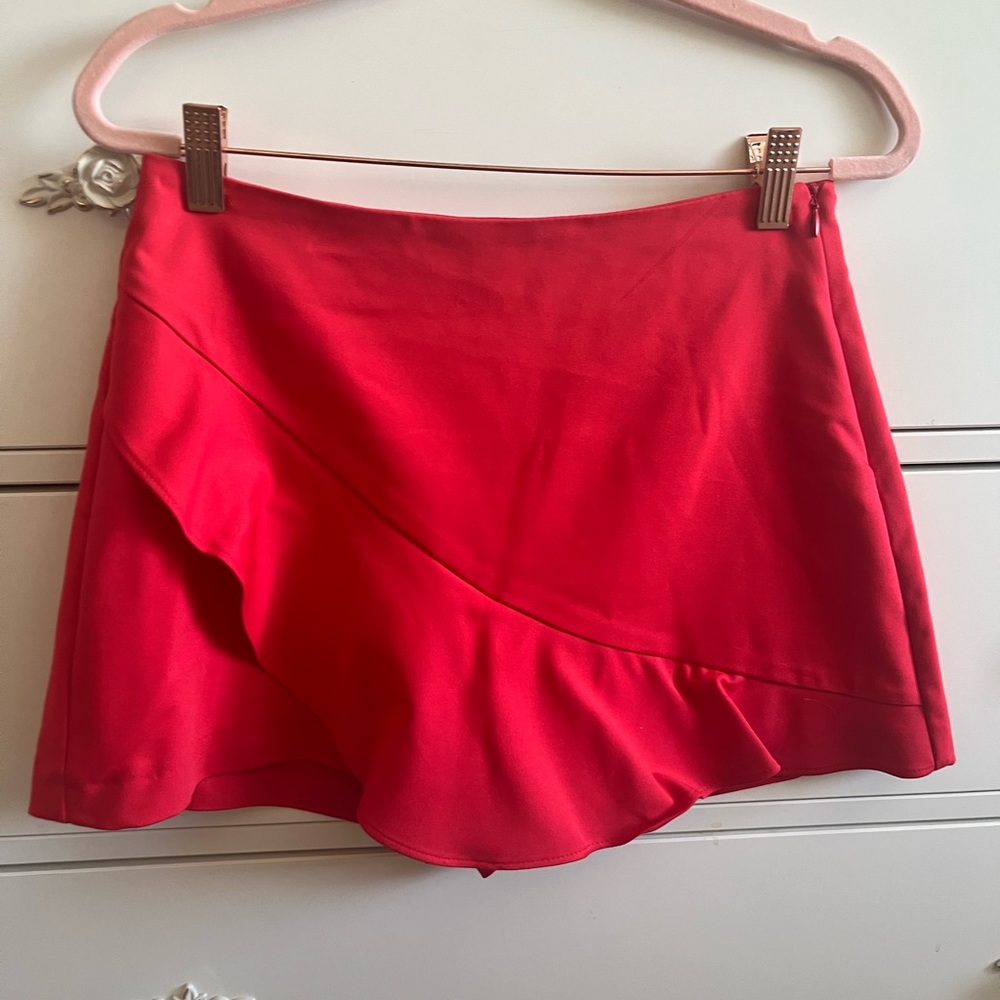 Red Ruffle Skort Zara - Picture 1 of 3